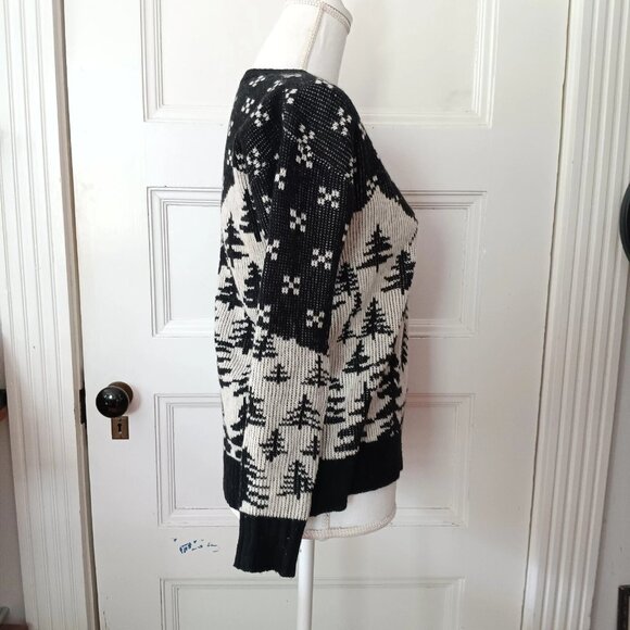 J. Crew Oversize Wool Fair Isle Snow Mountain Trees Sweater - Picture 7 of 8